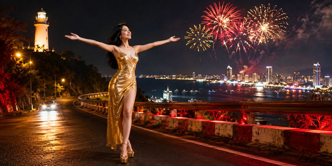 Lễ hội và không gian VIP tại Vũng Tàu với ánh đèn và bầu không khí giải trí sôi động